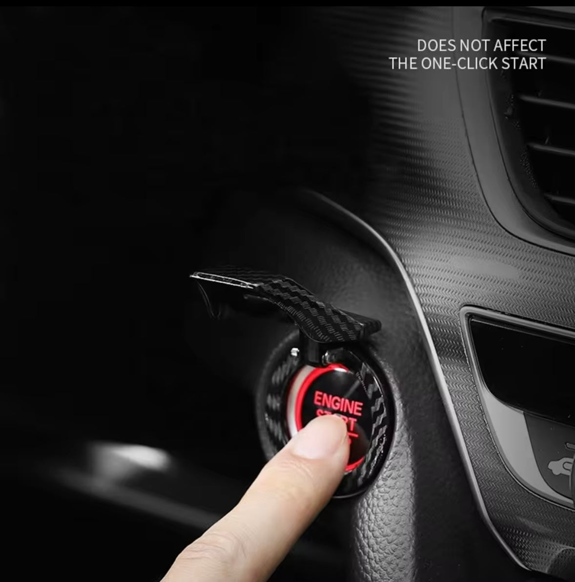 carbon fibre push start button cover