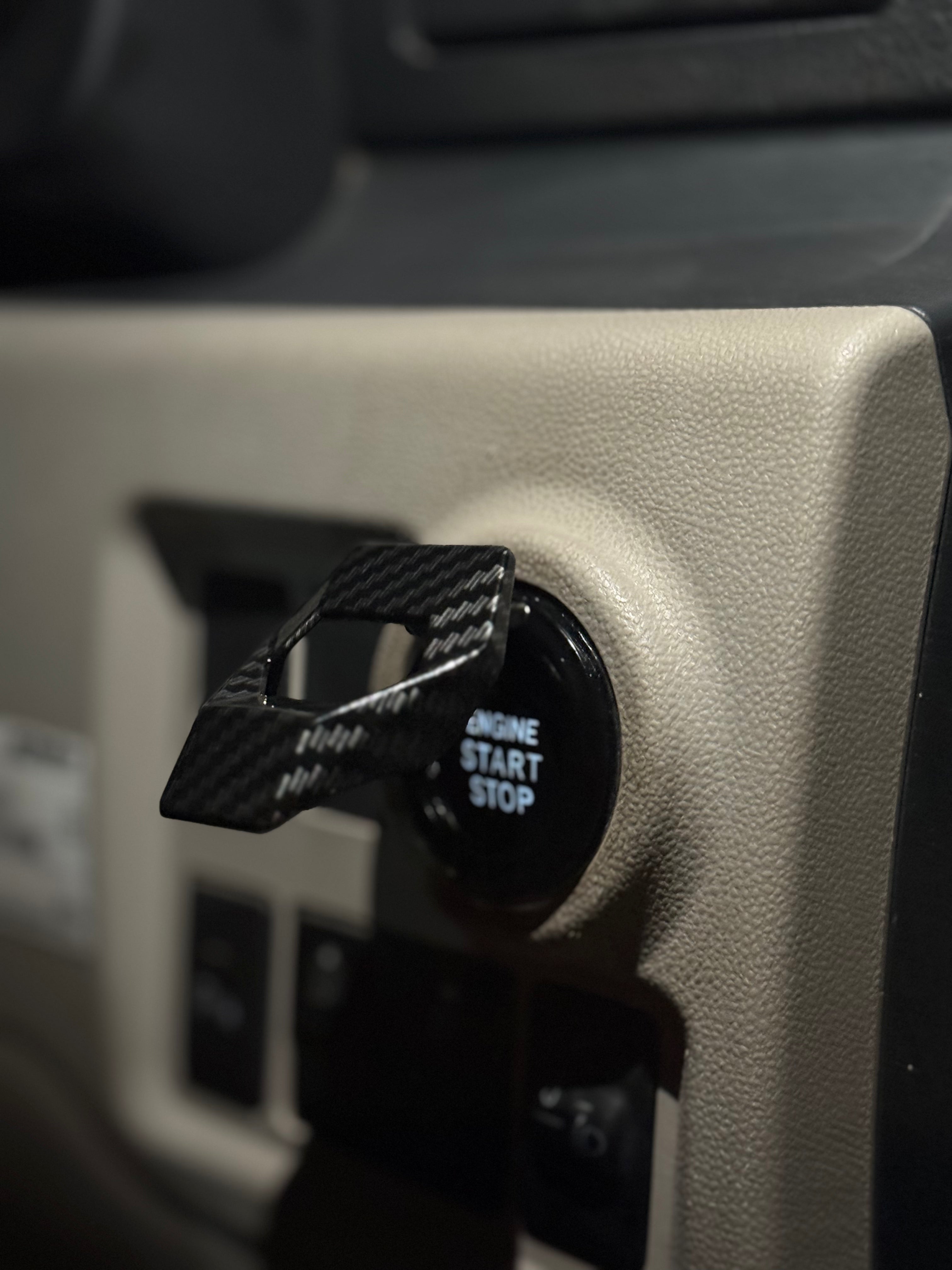 carbon fibre push start button cover